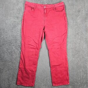 Long Tall Sally Dark Red Straight Leg Denim Jeans US 20 34 Inseam